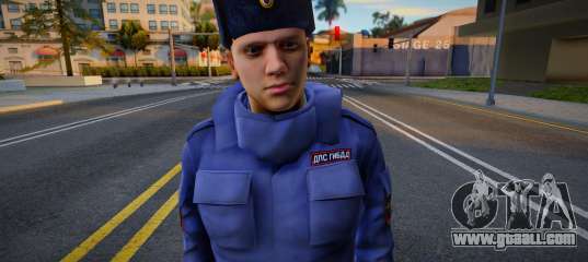 Traffic police officer in winter uniform v2