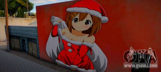Mural de Yui Hirasawa de Navidad
