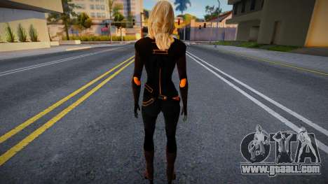Miranda Lawson is blonde in a black jumpsuit fro for GTA San Andreas