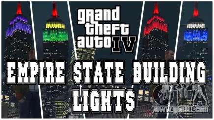 Empire State Building lights Blue for GTA 4