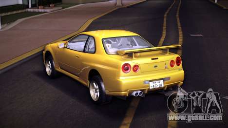 Nissan Skyline GT-R V-Spec R34 02 for GTA Vice City