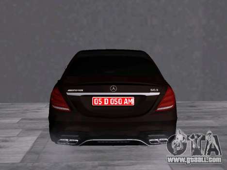 Mercedes Benz S63 AMG (W222) Tinted for GTA San Andreas