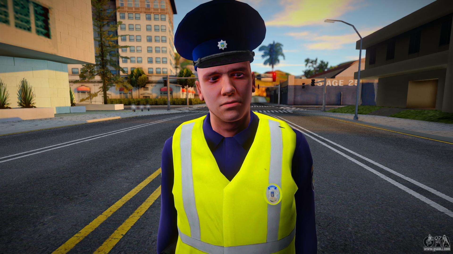 cast funnel Insightful Skin of the National Police of Ukraine in a vest for GTA San Andreas