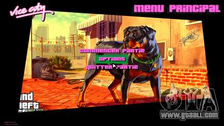 Chop Artwork Menu for GTA Vice City