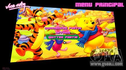 Winnie the Pooh menu for GTA Vice City