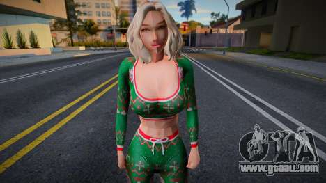 A girl in a Christmas outfit for GTA San Andreas