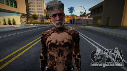 Man in tattoos (old gangster) for GTA San Andreas