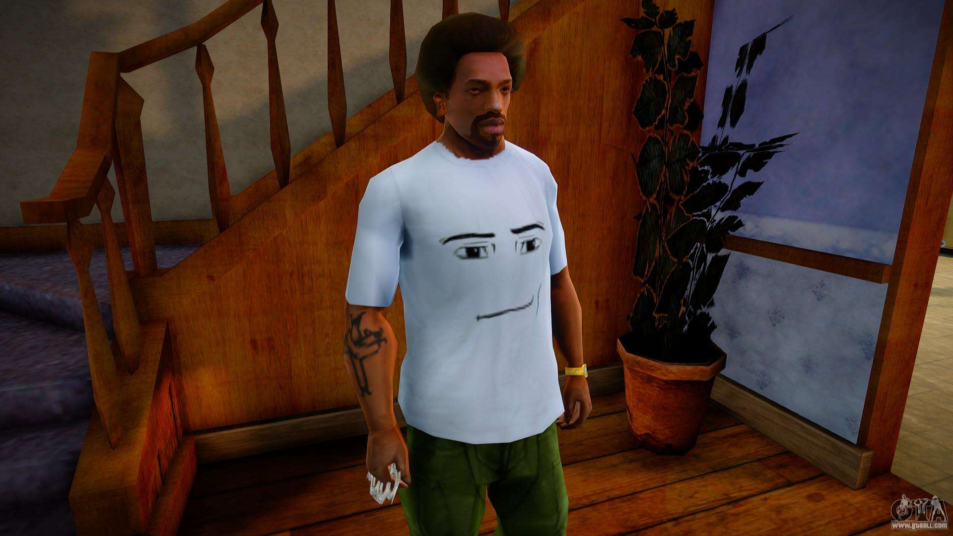 GTA San Andreas Roblox Man Face T-Shirt Mod 
