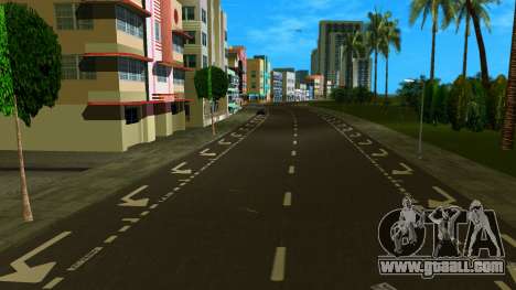 New road, grass, trees, sidewalk HQ HD for GTA Vice City