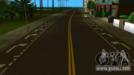 New road, grass, trees, sidewalk HQ 2016 for GTA Vice City