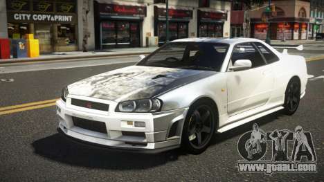 Nissan Skyline R34 ZL-R S6 for GTA 4