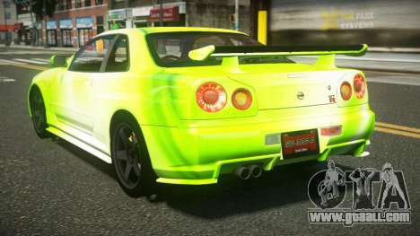 Nissan Skyline R34 ZL-R S8 for GTA 4