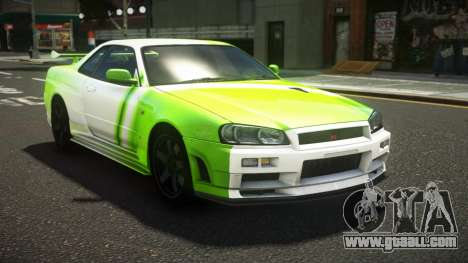 Nissan Skyline R34 ZL-R S8 for GTA 4