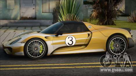 Porsche 918 Spyder with Weissach Package for GTA San Andreas