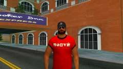 A guy in a red T-shirt and with a beard for GTA Vice City