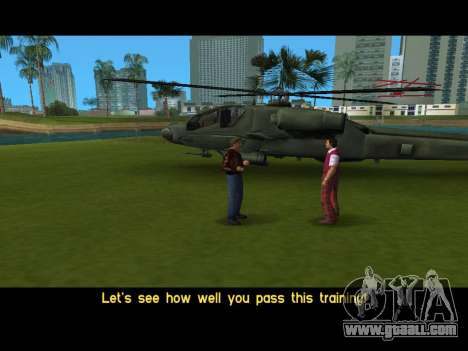 Hunter Helicopter Training Mission Mod for GTA Vice City