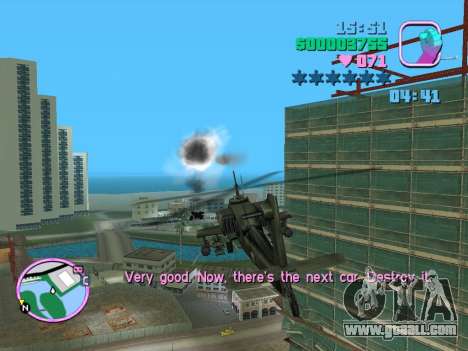 Hunter Helicopter Training Mission Mod for GTA Vice City