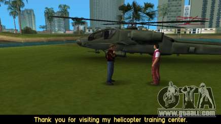 Hunter Helicopter Training Mission Mod for GTA Vice City