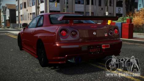 Nissan Skyline R34 Quwhit for GTA 4
