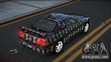 Nissan Skyline R34 Ganleen S6 for GTA 4