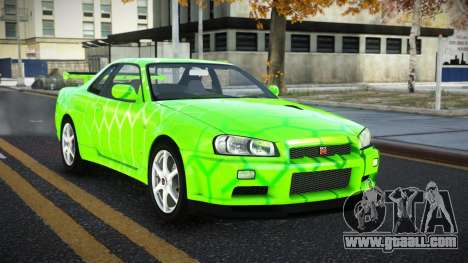 Nissan Skyline R34 Ganleen S8 for GTA 4
