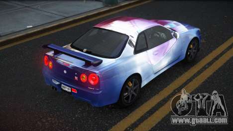 Nissan Skyline R34 Gaselly S6 for GTA 4