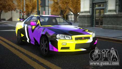 Nissan Skyline R34 Gaselly S3 for GTA 4